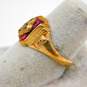 Vintage 10k Yellow Gold Red Spinel Class Ring 4.1g image number 3