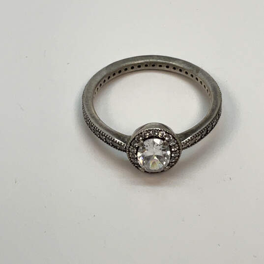 Designer Pandora S925 ALE Sterling Silver Cubic Zirconia Engraved Band Ring image number 2