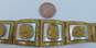 Taxco Mexico 925 & Brass Eagle & Snake Warriors & Aztec Calendar Tapered Wide Paneled Bracelet 46.2g image number 5