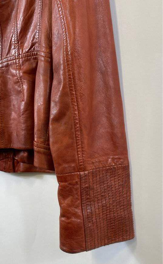 Bernardo Red Leather Jacket - Size Medium image number 4