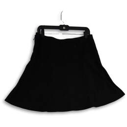 Womens Black Flat Front Side Zip Activewear A-Line Skirt Size 10