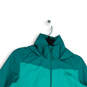 Womens Green Long Sleeve Hooded Full-Zip Windbreaker Jacket Size Small image number 3