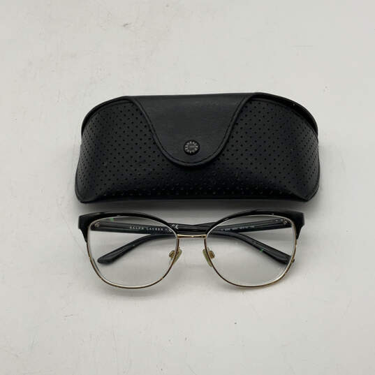 Womens RL 5099 Black Gold Clear Lens Full Rim Cat Eye Eyeglasses With Case image number 1