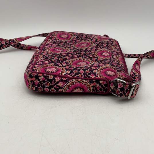 Vera Bradley Womens Pink Floral Adjustable Strap Zipper Crossbody Bag Purse image number 4
