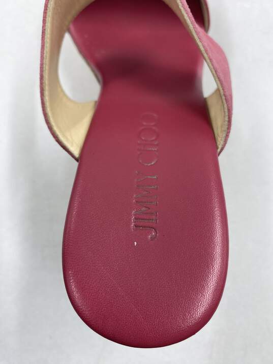 Authentic Jimmy Choo Pink Suede Wedge Sandal W 9 image number 5