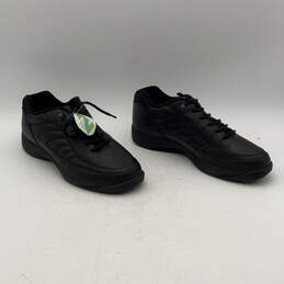 Easy Spirit Mens Black Leather Low Top Lace Up Sneaker Shoes Size 11