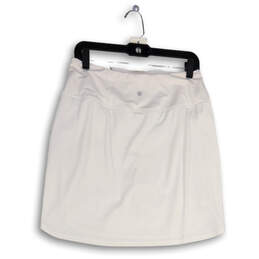 Womens White Elastic Waist Pocket Pull On Golf Athletic Skort Size Medium alternative image