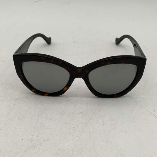 Womens Black Turtle Shell Smoke Mirror Chunky Cat Eye Sunglasses image number 1
