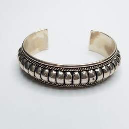 T.C.- Signed Sterling Silver Navajo Cuff 5" Bracelet 39.2g alternative image