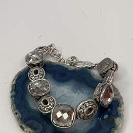 Designer Brighton Silver-Tone Venus Rising Crystal Cut Stone Chain Bracelet