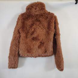 Abercrombie & Fitch Women Brown Faux Fur Coat S NWT alternative image
