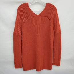 SUPER DRY WM's V-Neck Jumper Orange Acrylic Knitted Sweater Size 6 alternative image