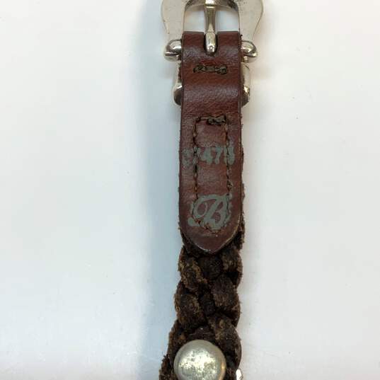 Designer Brighton Brown Leather Roped Heart Braided Bandit Wrap Bracelet image number 4