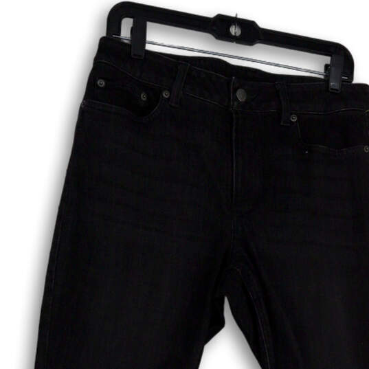 Womens Black Denim Dark Wash Stretch Pockets Straight Leg Jeans Size 12 image number 3