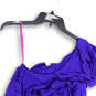 Womens Purple One Shoulder Ruffle Stretch Pullover Bodycon Dress Size XXS image number 1