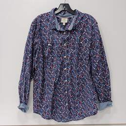 St. John's Bay Floral Print Button Up Shirt Women's Size XXL