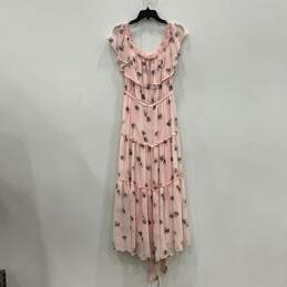 NWT Lane Bryant Womens Pink Floral Ruffle Off Shoulder Tiered Maxi Dress Size 18