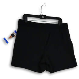 NWT Womens Black Elastic Waist Pockets Drawstring Athletic Shorts Size L alternative image