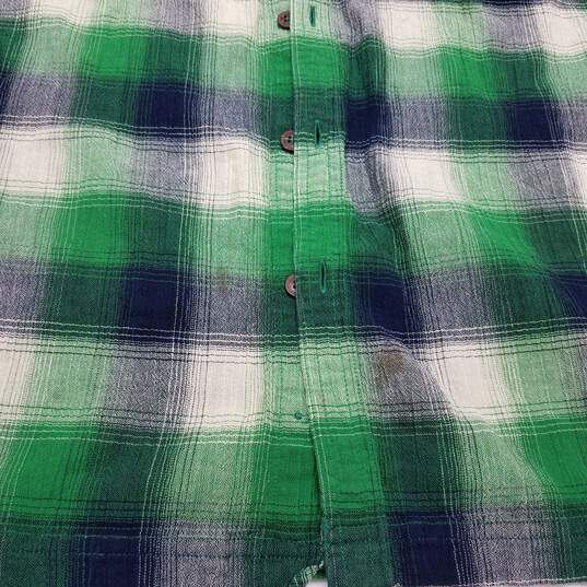 Patagonia green and navy plaid short sleeve button up image number 5