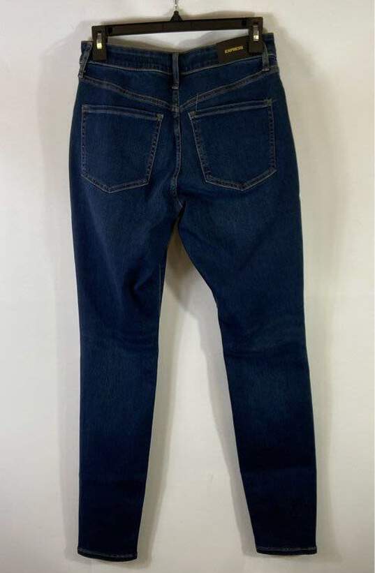 Express Blue Curvy Skinny Jeans - Size 8L image number 2