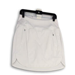 Womens White Elastic Waist Pocket Pull On Golf Athletic Skort Size Medium