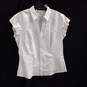 Windsor Women's White Stretch Button Up Cap Sleeve Shirt Size 40 NWT image number 1