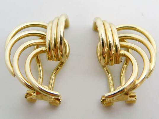 14k Yellow Gold Abstract Sculptural Clip On Earrings 2.8g image number 3