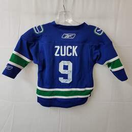 Reebok NHL Vancouver Canucks #9 Zuck Hockey Jersey Youth Size 2-4T Signed No COA alternative image