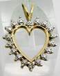 10K Yellow Gold Diamond Accent Open Heart Pendant 1.7g image number 1