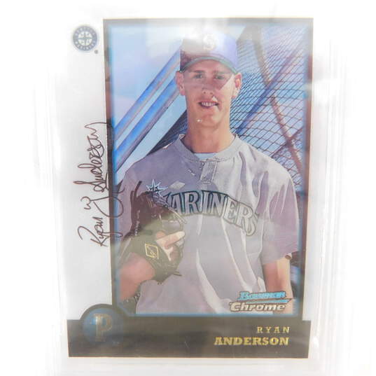 1998 Ryan Anderson Bowman Chrome Rookie Graded Beckett 8 Mariners image number 2