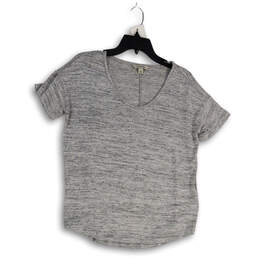 Womens Gray Heather Short Sleeve Round Neck Pullover T-Shirt Size Small