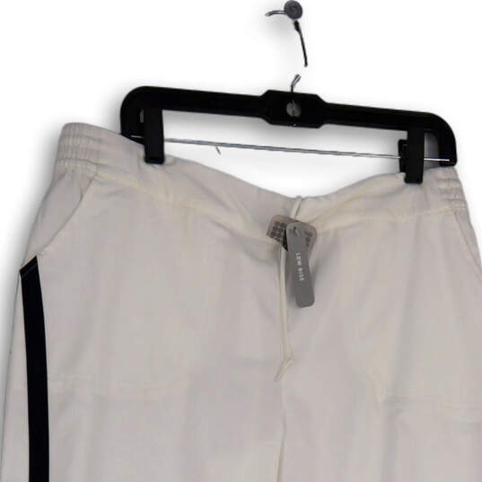 MWT Mens White Elastic Waist Low Rise Drawstring Cropped Pants Size XL image number 3