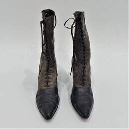 Antique Victorian Edwardian Era Leather Lace Up Boots Heels Women's Shoes