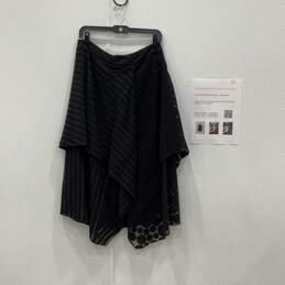 Diane Von Furstenberg Womens Black Asymmetrical A-Line Skirt With COA