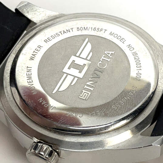 Designer Invicta Silver-Tone Black Round Dial Analog Quartz Wristwatch image number 4
