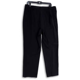 NWT Womens Black Pleated Slash Pocket Straight Leg Dress Pants Size 16p alternative image