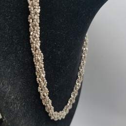 Sterling Silver Twisted Bead 16in Necklace 30.0g alternative image