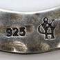 Artisan Signed Sterling Silver Hammered Hoop Earrings - 4.1g image number 5