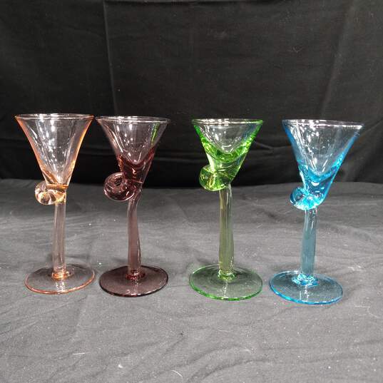 Set of 5 1 Ounce Martini Multicolored Shot Glasses image number 2