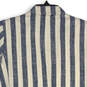 Womens Blue White Striped Long Sleeve Open Front Jacket Size Small image number 4