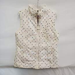 Burton's WM's Off White Confetti Polka Dot Puffer Vest Size L