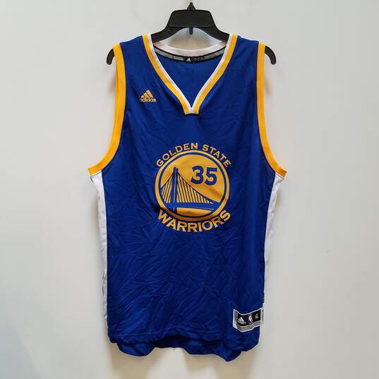 Adidas Mens Blue Golden State Warriors Kevin Durant #35 NBA Jersey Size XL image number 1