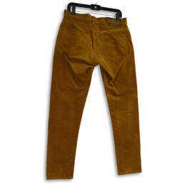 Mens Golden Brown Corduroy Flat Front Straight Leg Chino Pants Size 31x32 alternative image