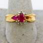 14K Yellow Gold Ruby & Diamond Accent Ring 3.4g image number 2