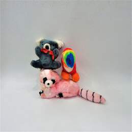 Vintage Superior Toy & Novelty Carnival Prize Plush Toys Pink Raccoon Koala Toucan