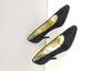 Rene Mancini Black Velvet Floral Pump Heels Women's Size 38 EU image number 3