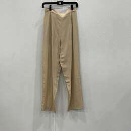 Giorgio Armani Womens Tan Pleated Slash Pocket Dress Pants Size 8 With COA alternative image