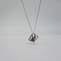 Sterling Silver Diamond Ruby 18 Inch Necklace 3.2g image number 5