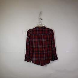 Womens Plaid Long Sleeve Chest Pockets Collared Button-Up Shirt Size Small alternative image