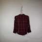 Womens Plaid Long Sleeve Chest Pockets Collared Button-Up Shirt Size Small image number 2
